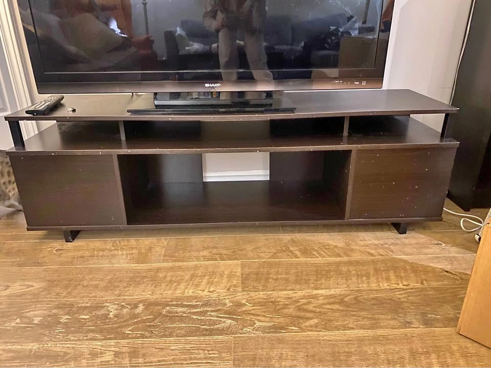 Black TV stand