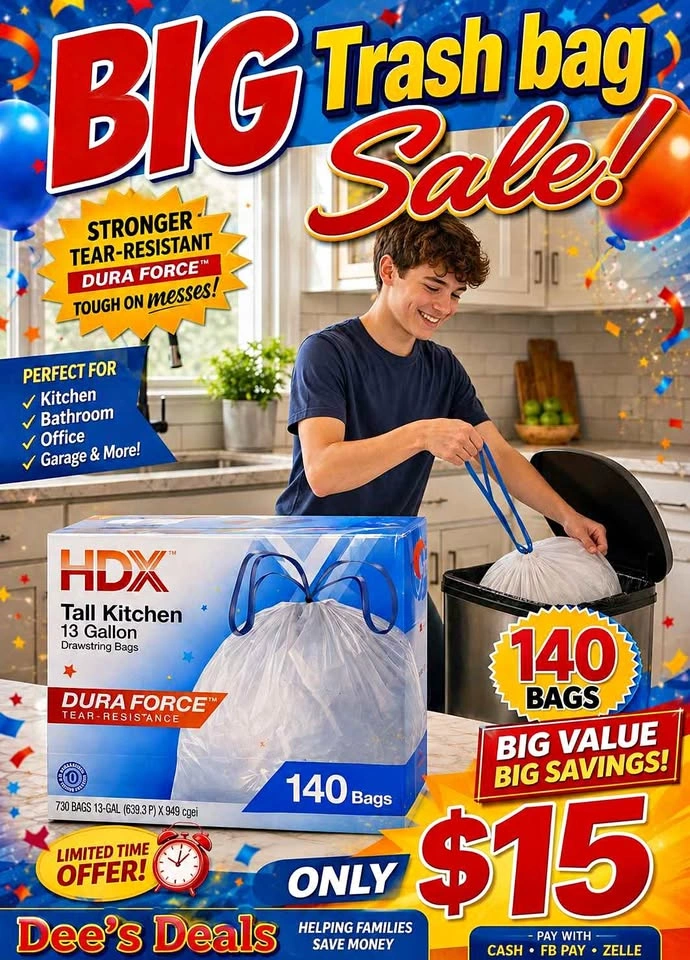 Big Trash Bag Sale 140 bags only $15!!