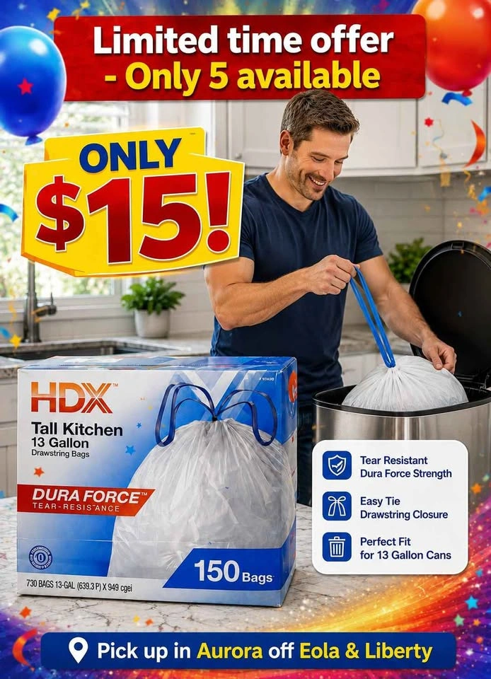 Huge Box 13 gallon trash bags only $15 - photo 2