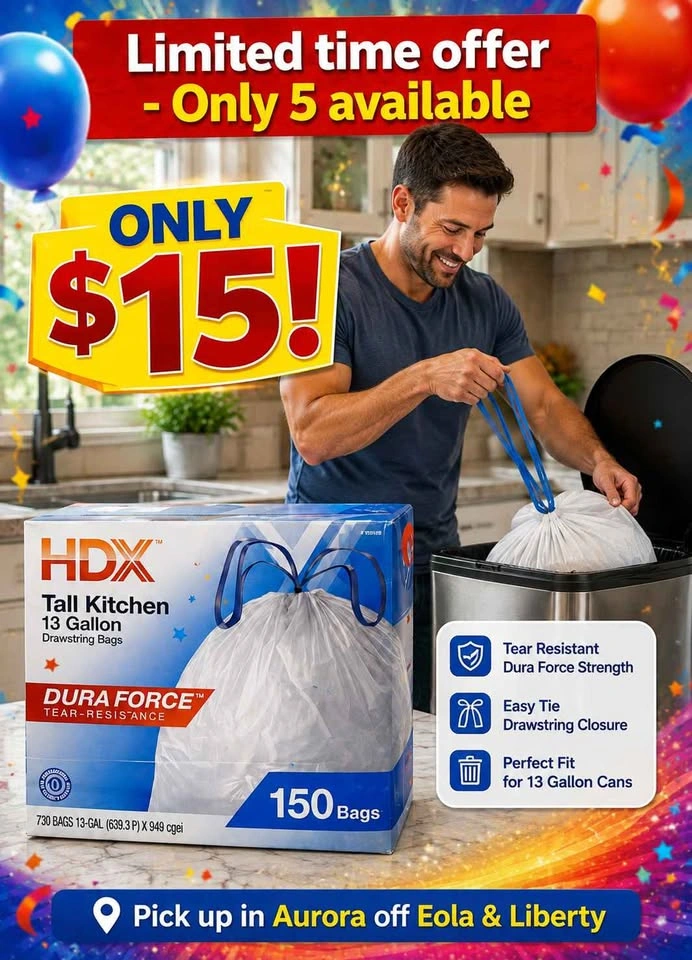 Huge Box 13 gallon trash bags only $15 - photo 4