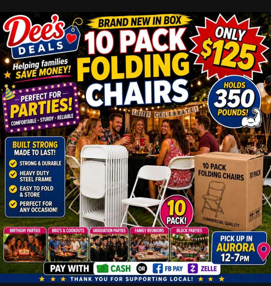 10 Pack Folding Chairs BRAND NEW IN BOX ONLY $125 - photo 2