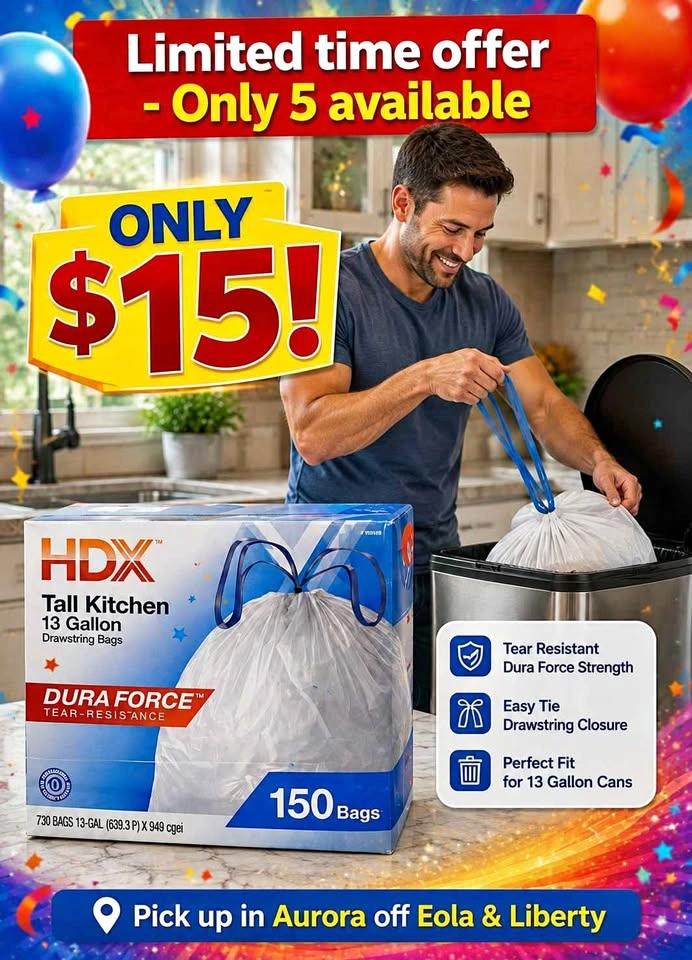 140 Big 13 gallon bags ONLY $15