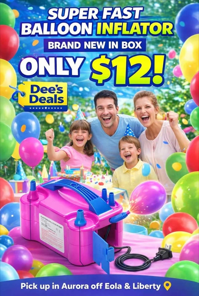 Super Fast Balloon inflator BRAND NEW IN BOX ONLY $12 - photo 2