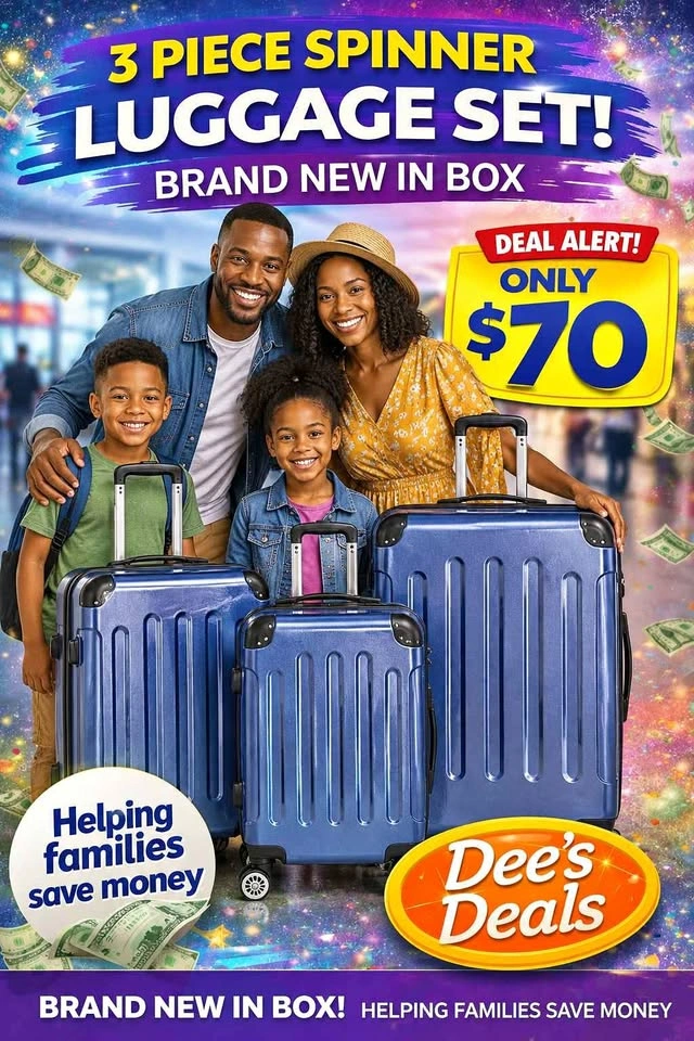 3 Piece Spinner Luggage Set BRAND NEW IN BOX ONLY $70