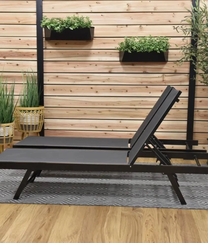 Set of 2 Outdoor Chaise Lounge Chairs - photo 2