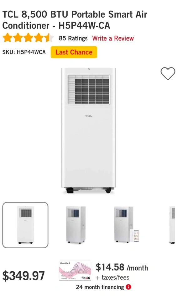 TCL 8500 BTU Portable Air Conditioning Unit - photo 5