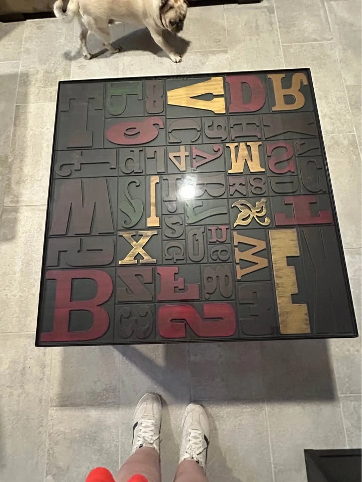Crate & Barrel Alpha Coffee Table – Rare Discontinued Typography - photo 2