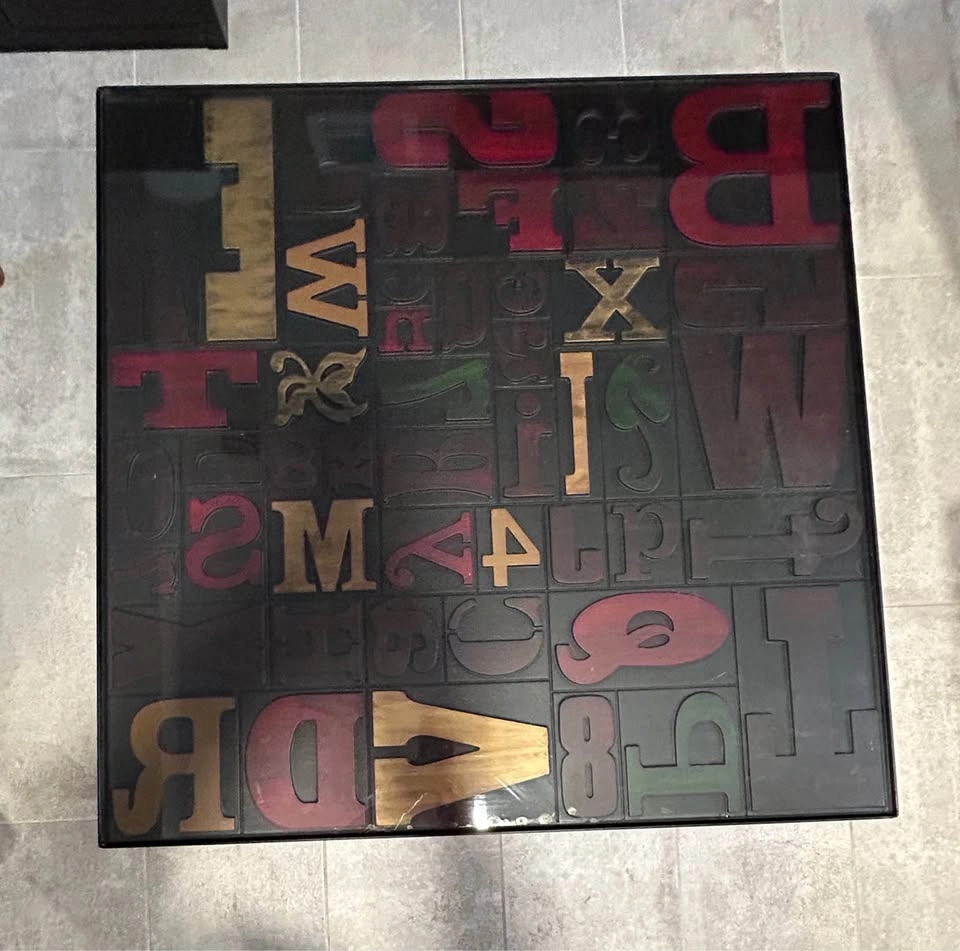Crate & Barrel Alpha Coffee Table – Rare Discontinued Typography - photo 3