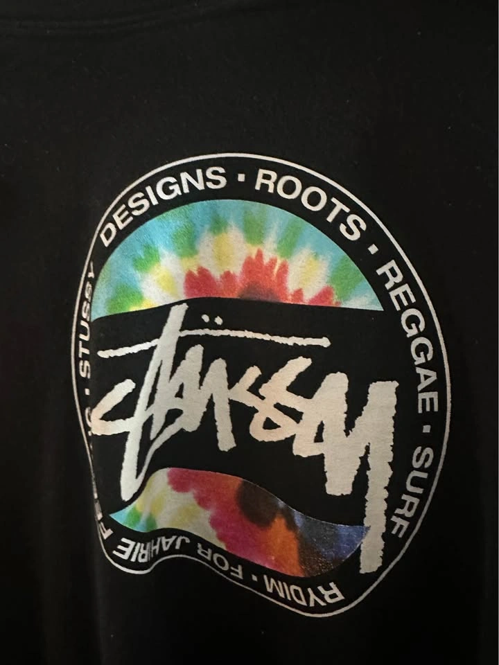 Stüssy Roots Reggae Graphic Hoodie – Black – Size L - photo 2