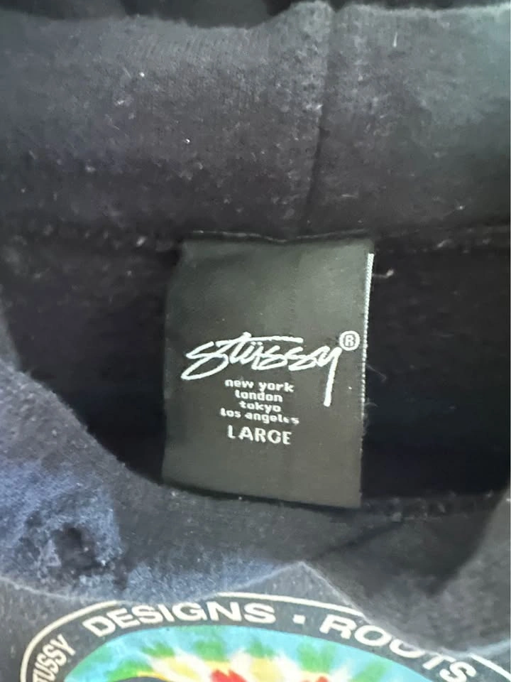 Stüssy Roots Reggae Graphic Hoodie – Black – Size L - photo 3
