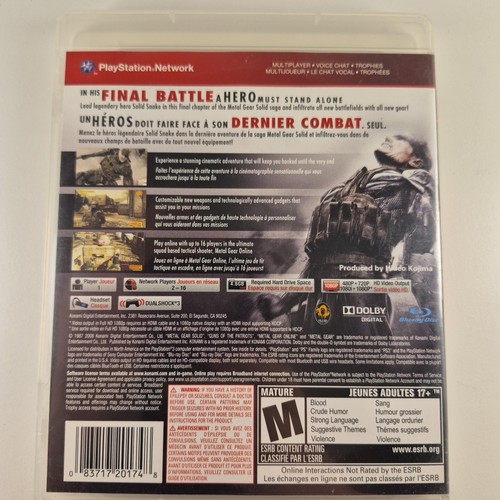 Metal Gear Solid 4 Greatest Hits Sony PlayStation 3 PS3 CIB - photo 2