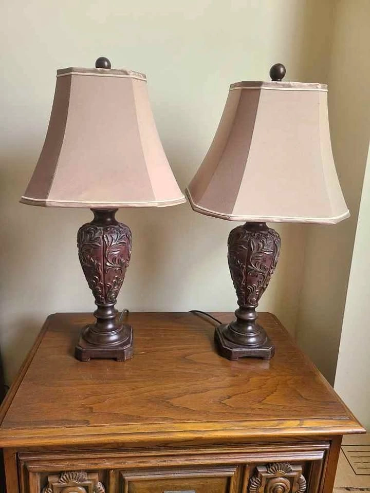 Ornate Traditional Dark Brown Table Lamps