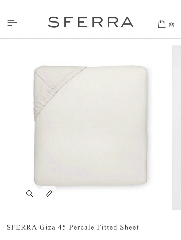SFERRA Giza 45 Percale King Fitted Sheet – Ivory - Made in Italy - photo 2
