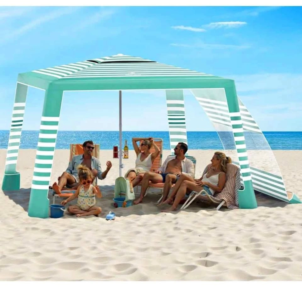 Rhino Valley 8x8ft Beach Cabana Tent - UPF 50+, Wind Resistant