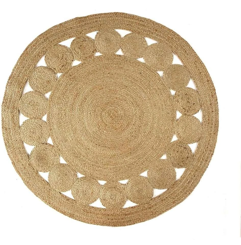 Brand new Round Jute Area Rug 5ft Natural Fiber Handmade - photo 4