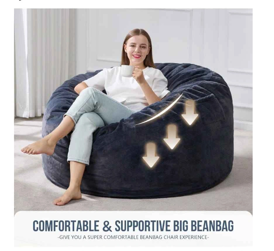 Brand new 4FT Adult Bean Bag Chair with Plush Cover - photo 3