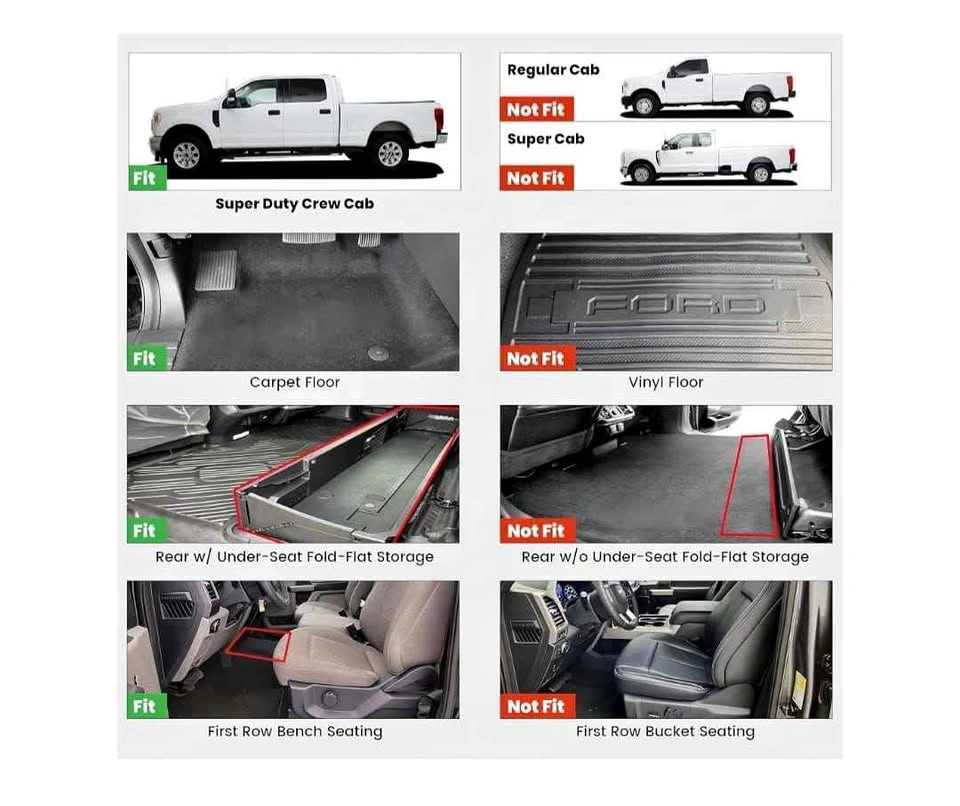 LASFIT All-Weather Floor Mats - Ford Super Duty Crew Cab