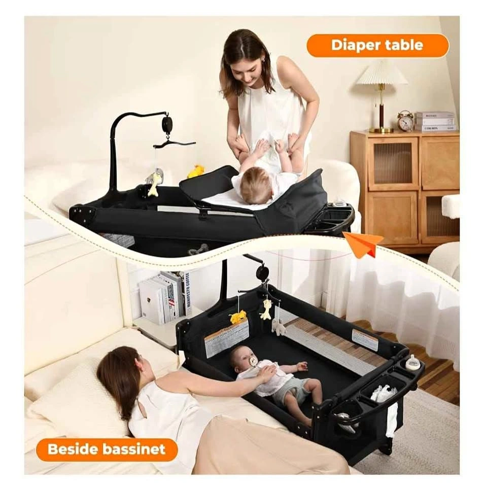 4-in-1 Portable Baby Playard, Crib, Bassinet, and Changer