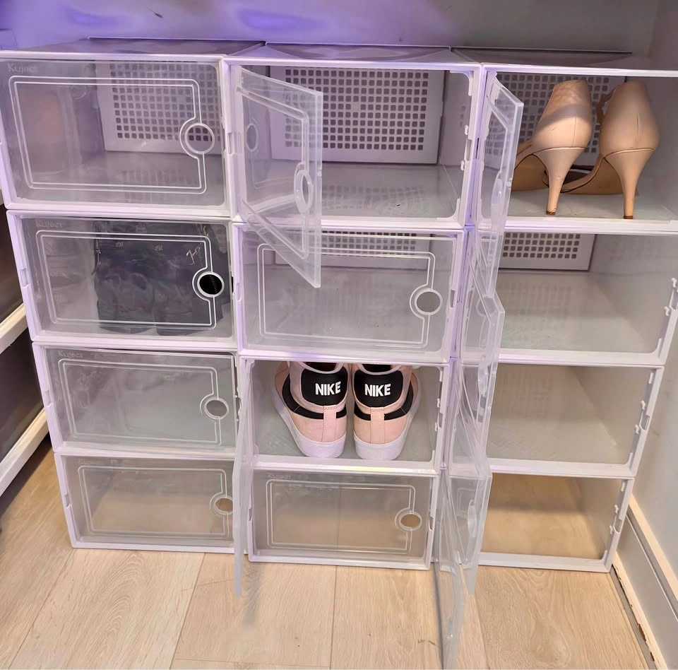 Clear Plastic Shoe Boxes - Stackable