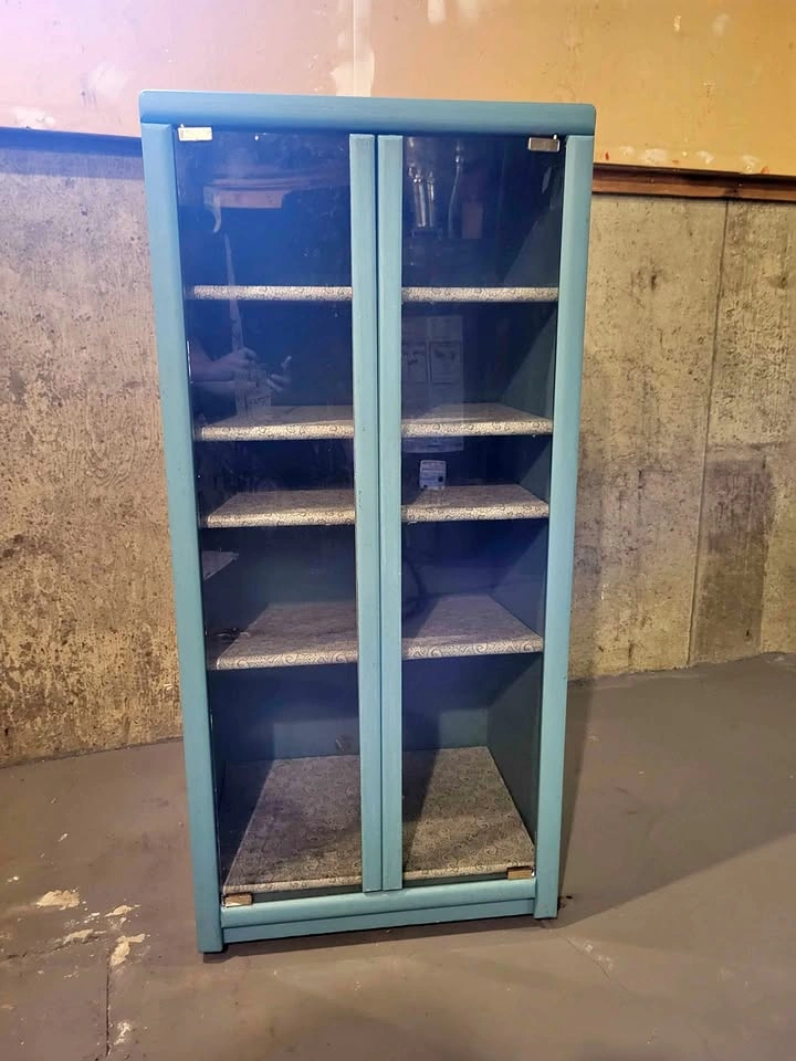 Moving Sale: Rolling Blue Display Cabinet / Storage Tower
