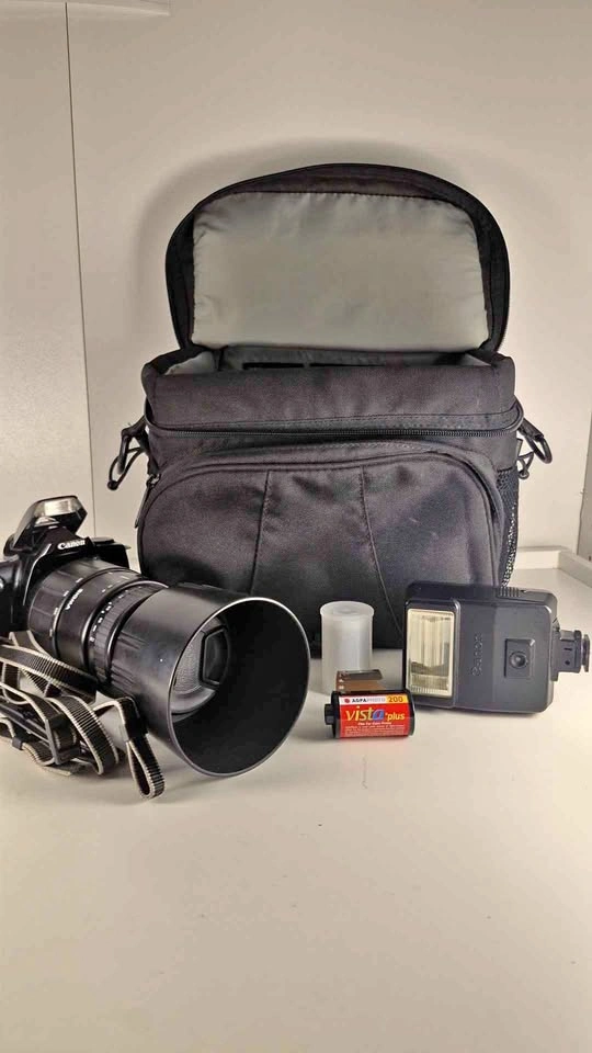 Canon EOS Rebel XS Film Camera Bundle with Sigma 70-300mm Lens