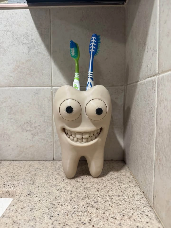 Funny 3D Printed Toothbrush Holder – Cute Tooth Design - photo 2