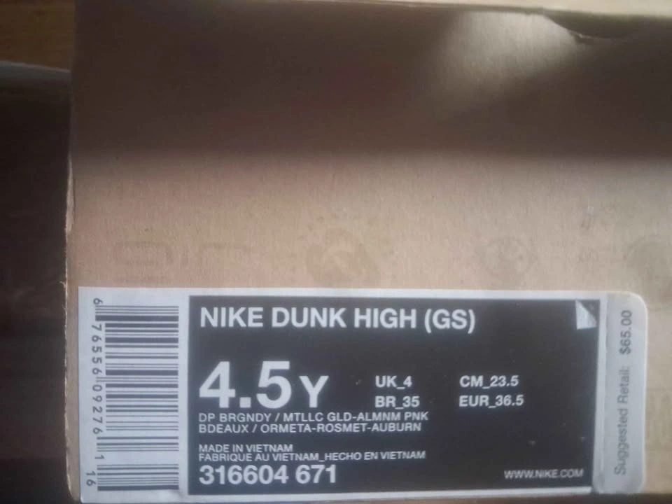 Nike dunk high girls 4.5y - photo 3