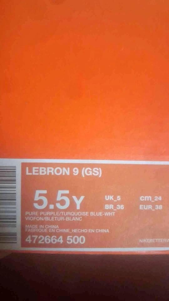Nike LeBron 9 girls 5.5y