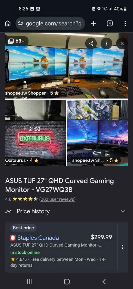 Asus curved monitor half broken screen - photo 3