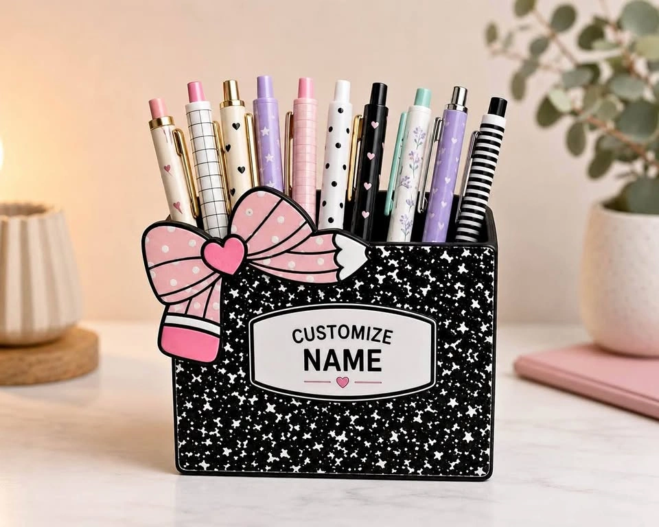 Personalized Teacher Pen Holder – Custom Name