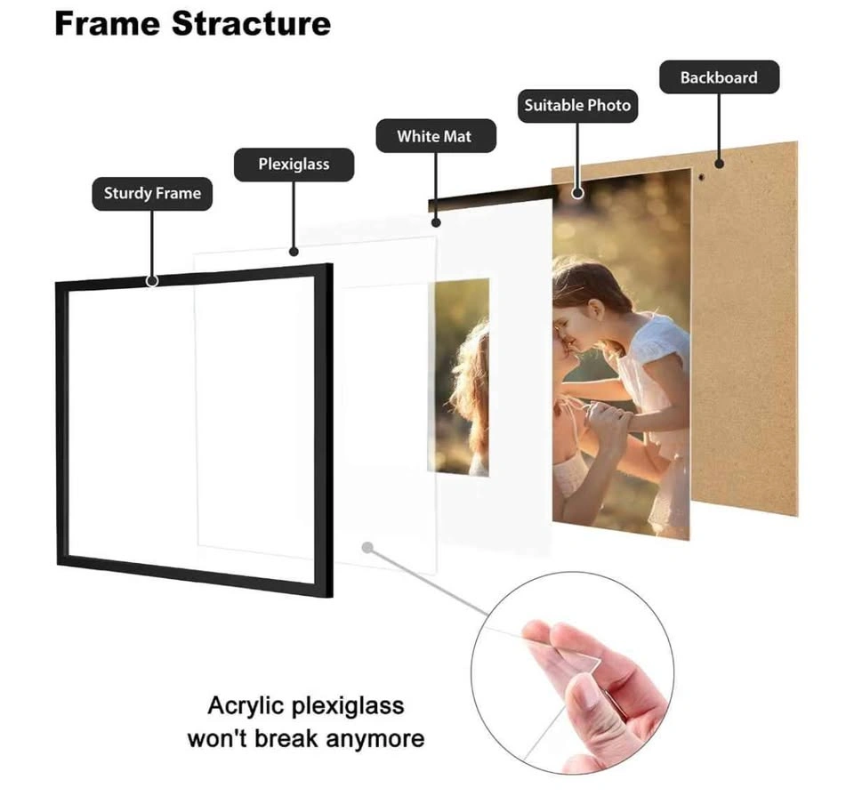 Set of 9 Square Picture Frames 12x12 (matted to 8x8) - photo 3