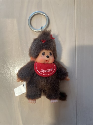 Monchhichi Collectible Girl Plush Doll Keychain, 3.5" size