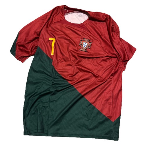 Portugal Home Jersey Kit Men 2XL Red Green CR7 With Socks+shorts
