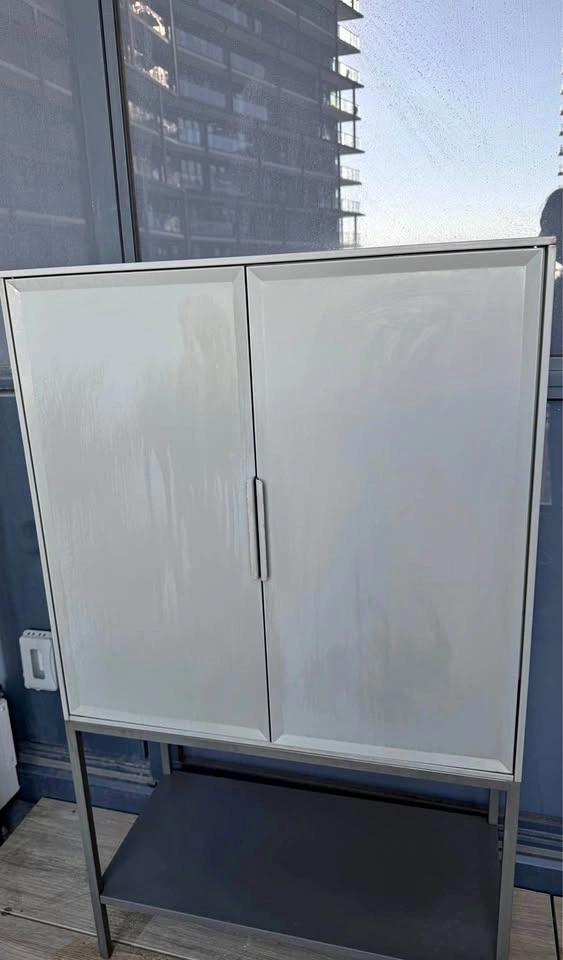 IKEA Tullstrop Grey Metal Storage Cabinet