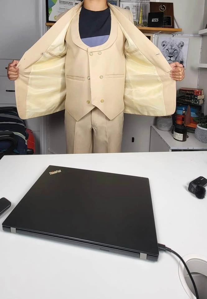 Cream 3pc dress suit for boys - photo 4