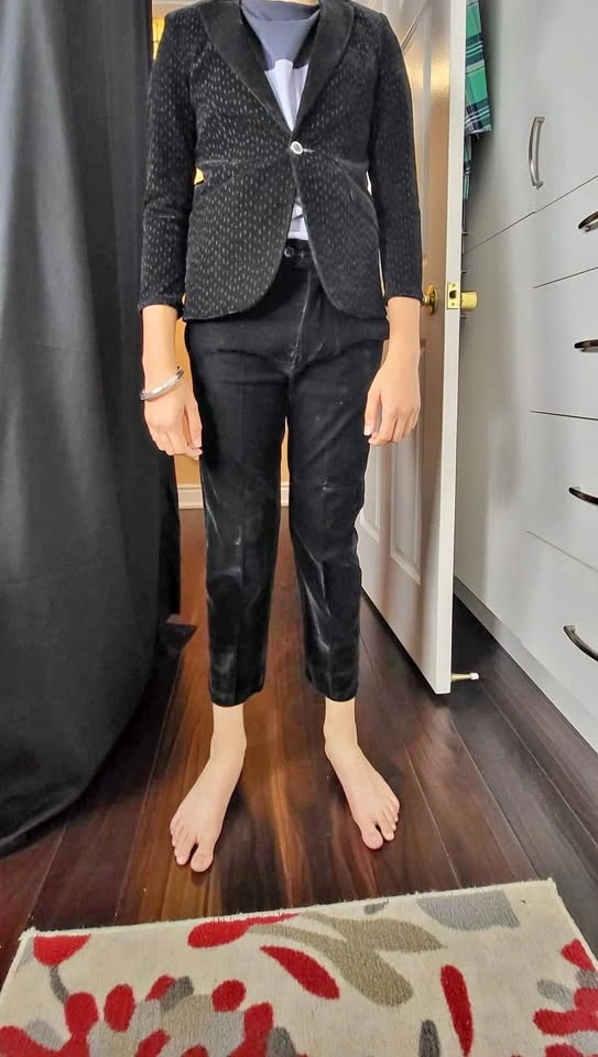 Black velvet dress suit (3pc)