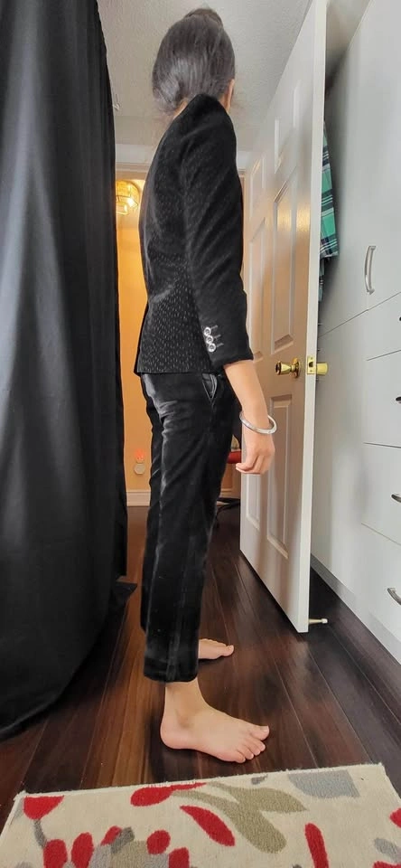Black velvet dress suit (3pc) - photo 2