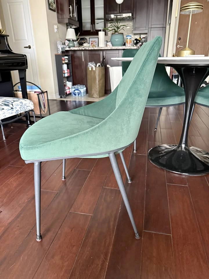 Set of 4 Green Velvet Dining Chairs (AllModern)