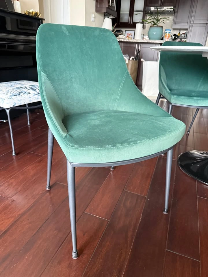 Set of 4 Green Velvet Dining Chairs (AllModern) - photo 3