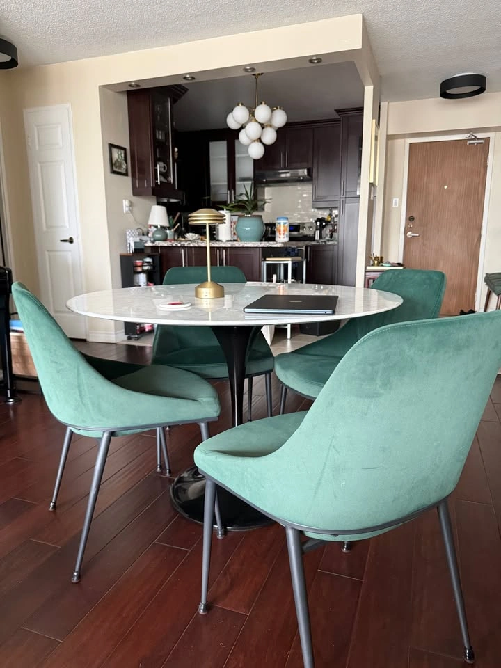 Set of 4 Green Velvet Dining Chairs (AllModern) - photo 4