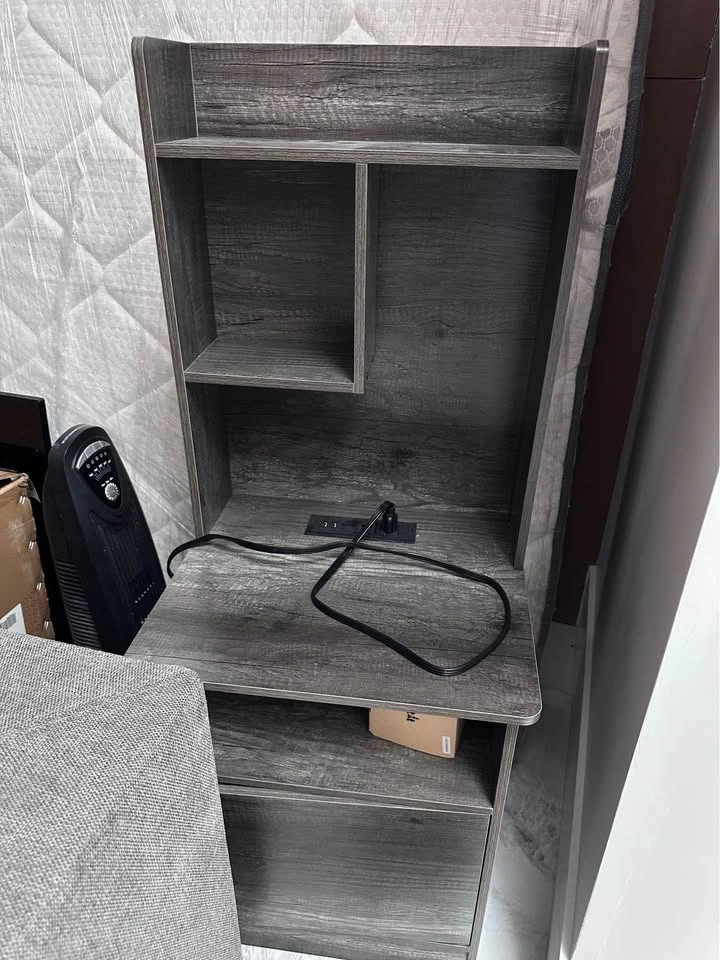 Grey L-Shaped Sleeper Sectional with Storage Ottoman & Tables - photo 2