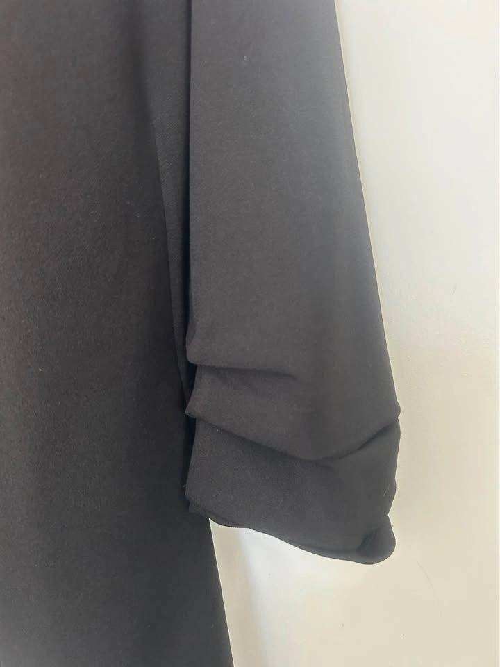 SEVEN SISTERS Black Open Front Ruched Sleeve Blazer - Small - photo 4