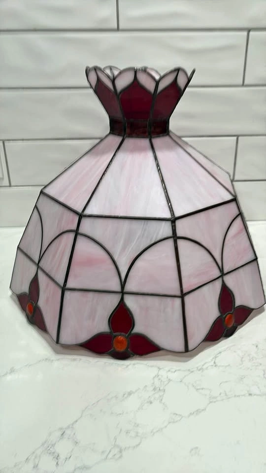 Beautiful 14” high stained glass lampshade