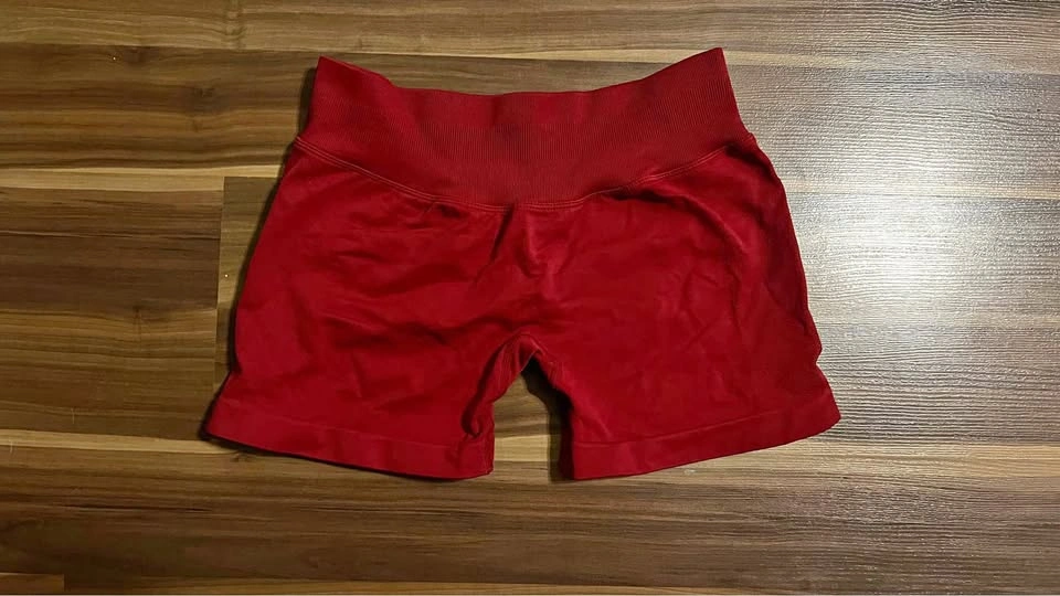Red Seamless Scrunch Butt Athletic Shorts