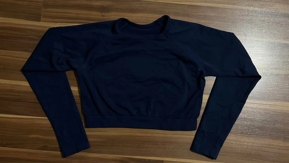 Seamless Long Sleeve Crop Top - Navy - photo 2