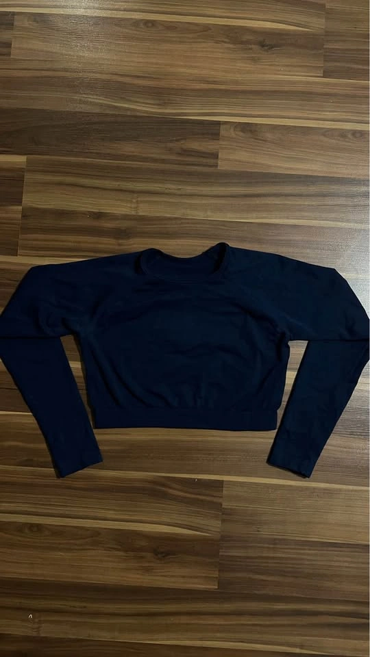Seamless Long Sleeve Crop Top - Navy - photo 3