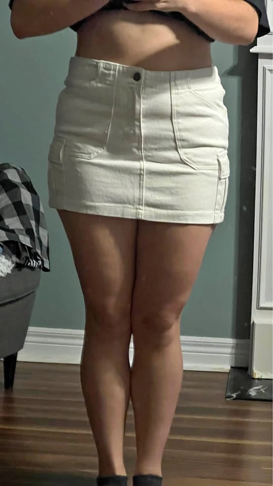 Off-White Denim Cargo Mini Skirt
