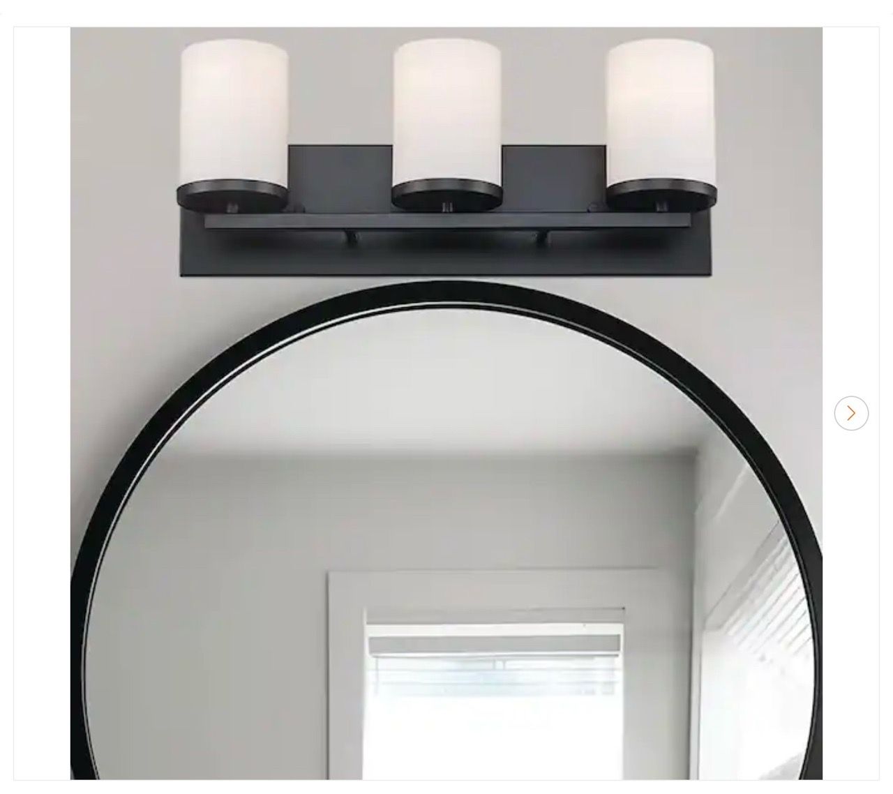 Cornerstone 20 in. 3-Light Black Bathroom Vanity Light Fixture -