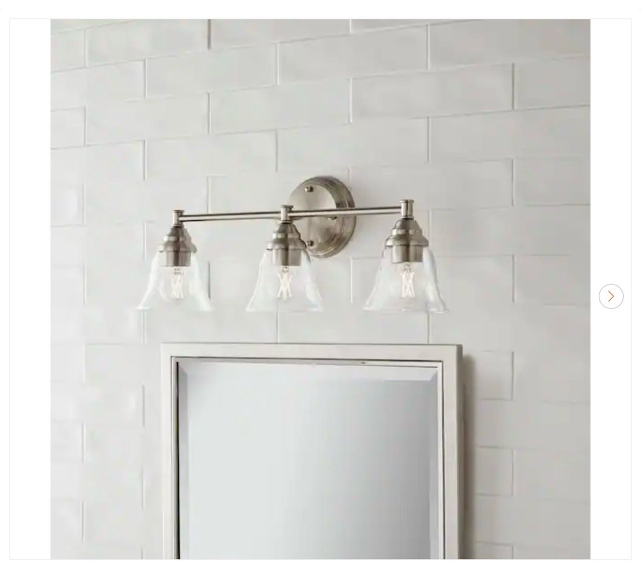Hampton Bay Marsden 23.5 in. 3-Light Brushed Nickel Vanity Light