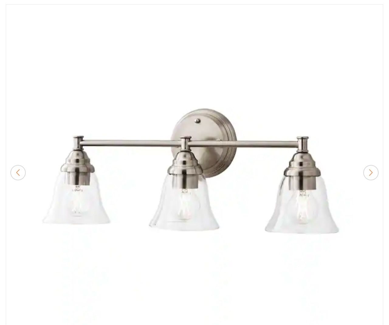 Hampton Bay Marsden 23.5 in. 3-Light Brushed Nickel Vanity Light - photo 2